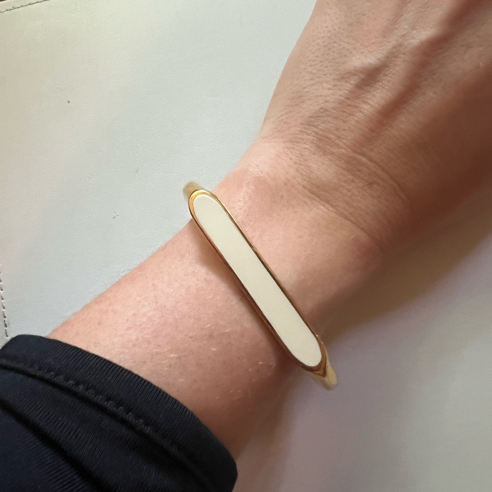 Chloe Gold and Cream Bangle Bracelet